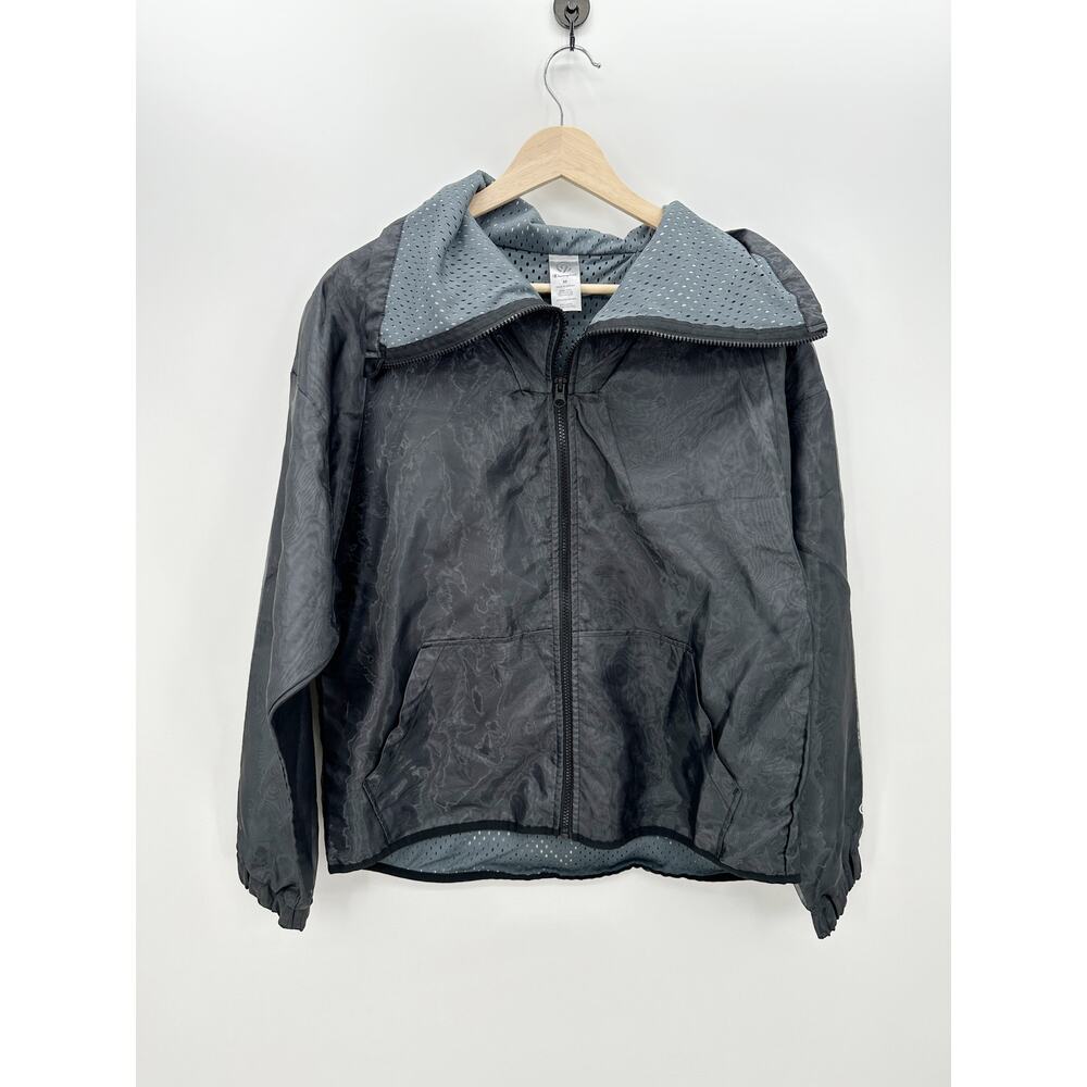 Champion C9 Black Metallic Full Zip Jacket High Collar Lightweight Womens Medium